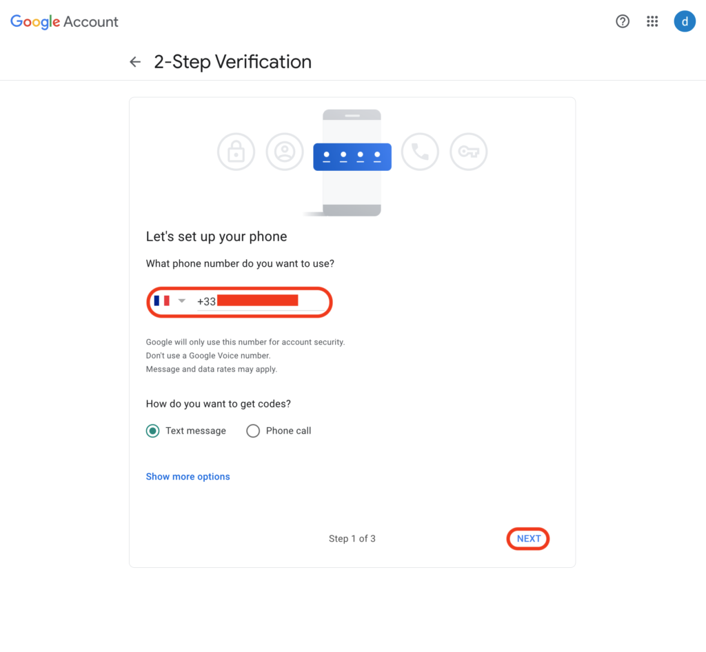 Step 6:Enable dual authentication with a mobile application on Gmail