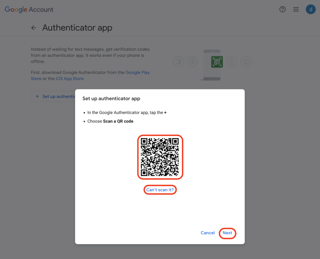Step 10:Enable dual authentication with a mobile application on Gmail