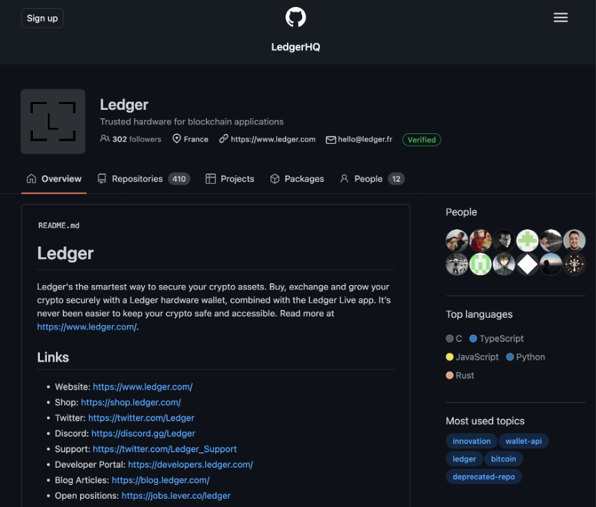 Ledger's source code
