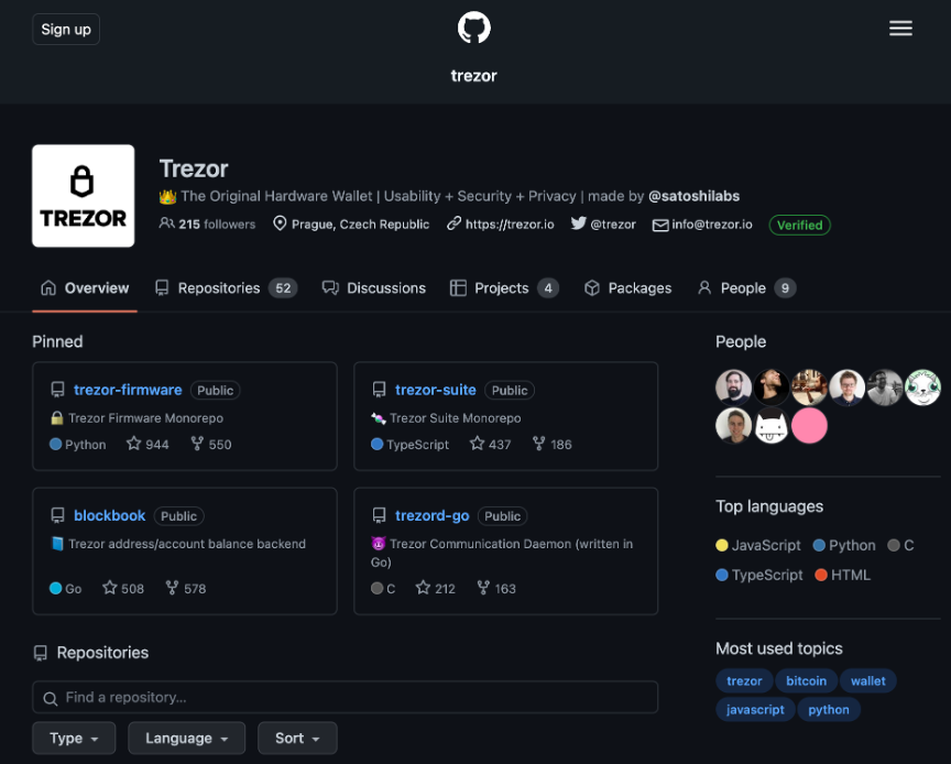 Trezor's source code